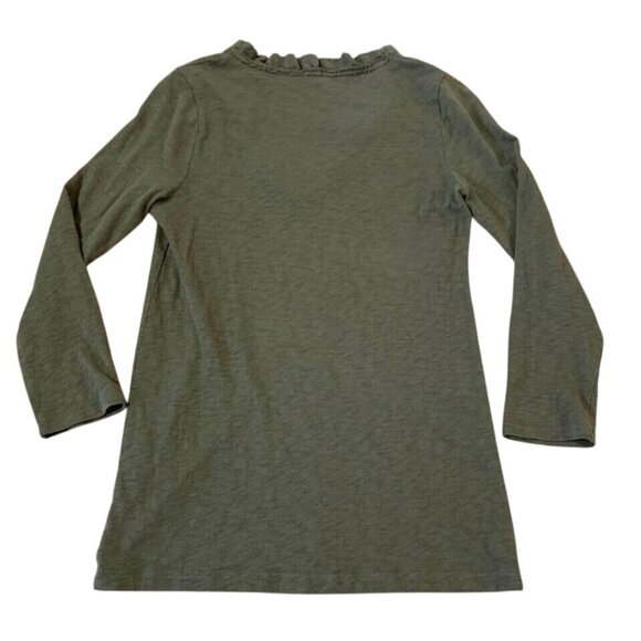 J. Crew Shirt Women’s Size Large Green Fitted Boho Roll Neck Cotton - Picture 4 of 4